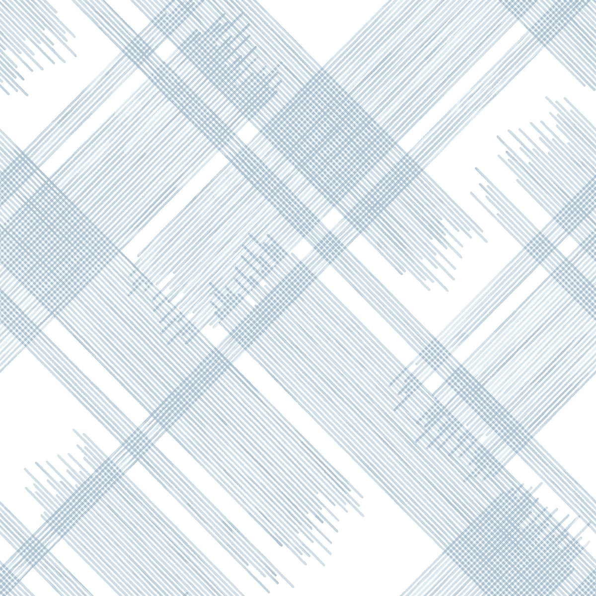 Zag Modern Plaid Wallpaper in Blue