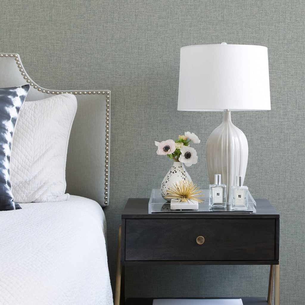 Bentley Faux Linen Wallpaper wallpaper detail or room view