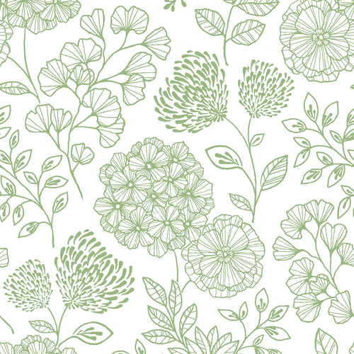 Ada Floral Wallpaper in Green