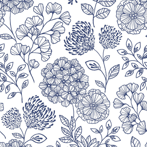 Ada Floral Wallpaper in Blue