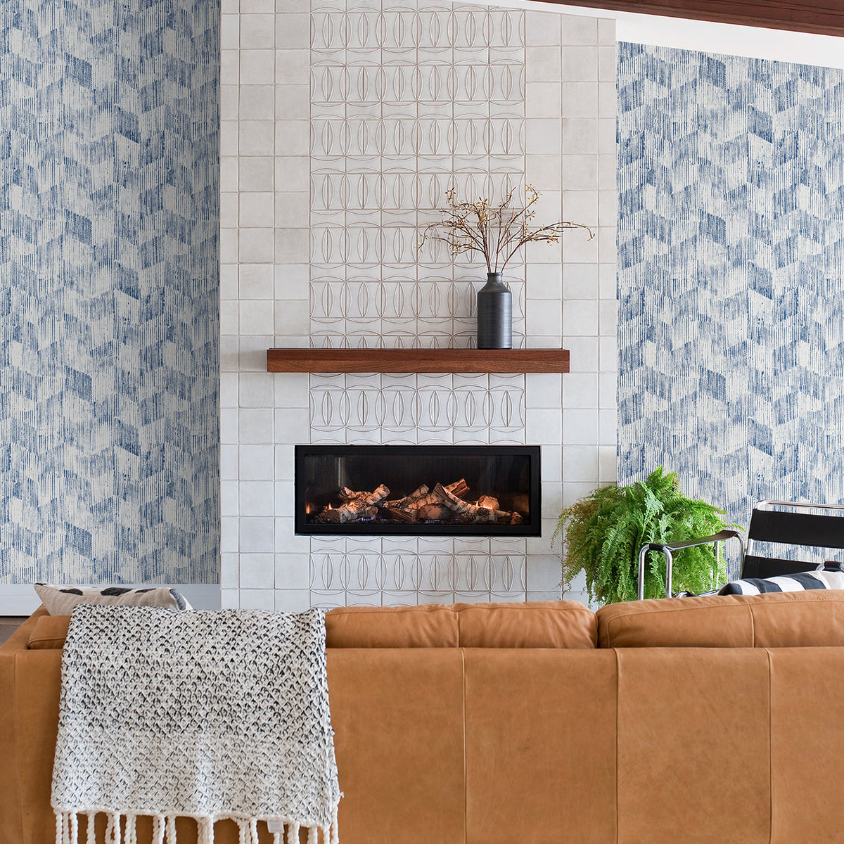 Demi Distressed Wallpaper wallpaper detail or room view