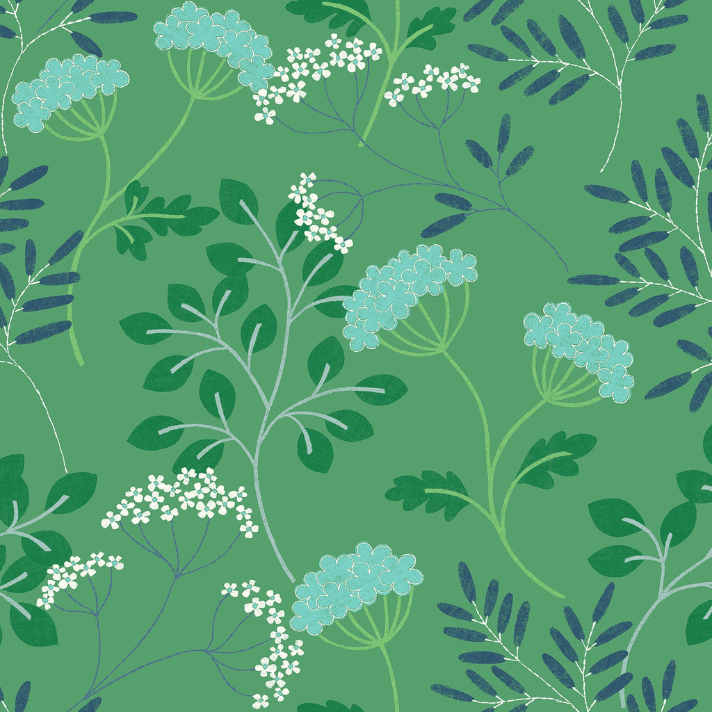 Sorrel Botanical Wallpaper in Green