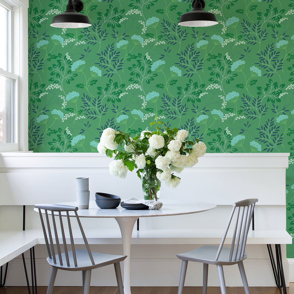 Sorrel Botanical Wallpaper wallpaper detail or room view