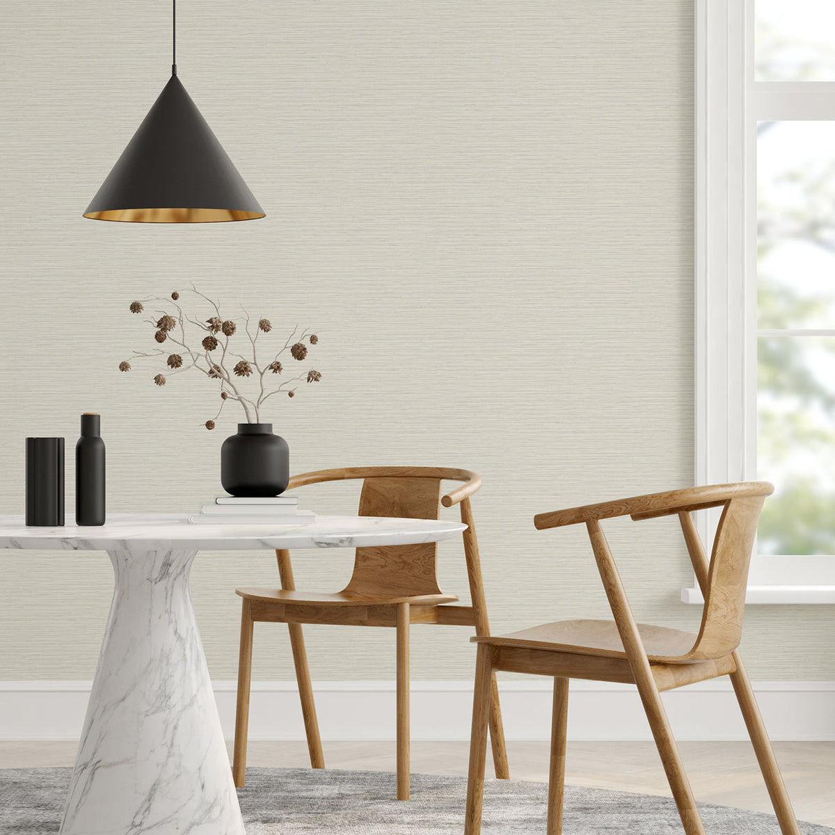 Rushmore Faux Grasscloth Wallpaper wallpaper detail or room view