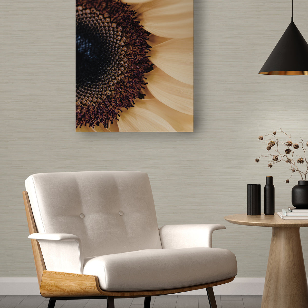 Rushmore Faux Grasscloth Wallpaper wallpaper detail or room view
