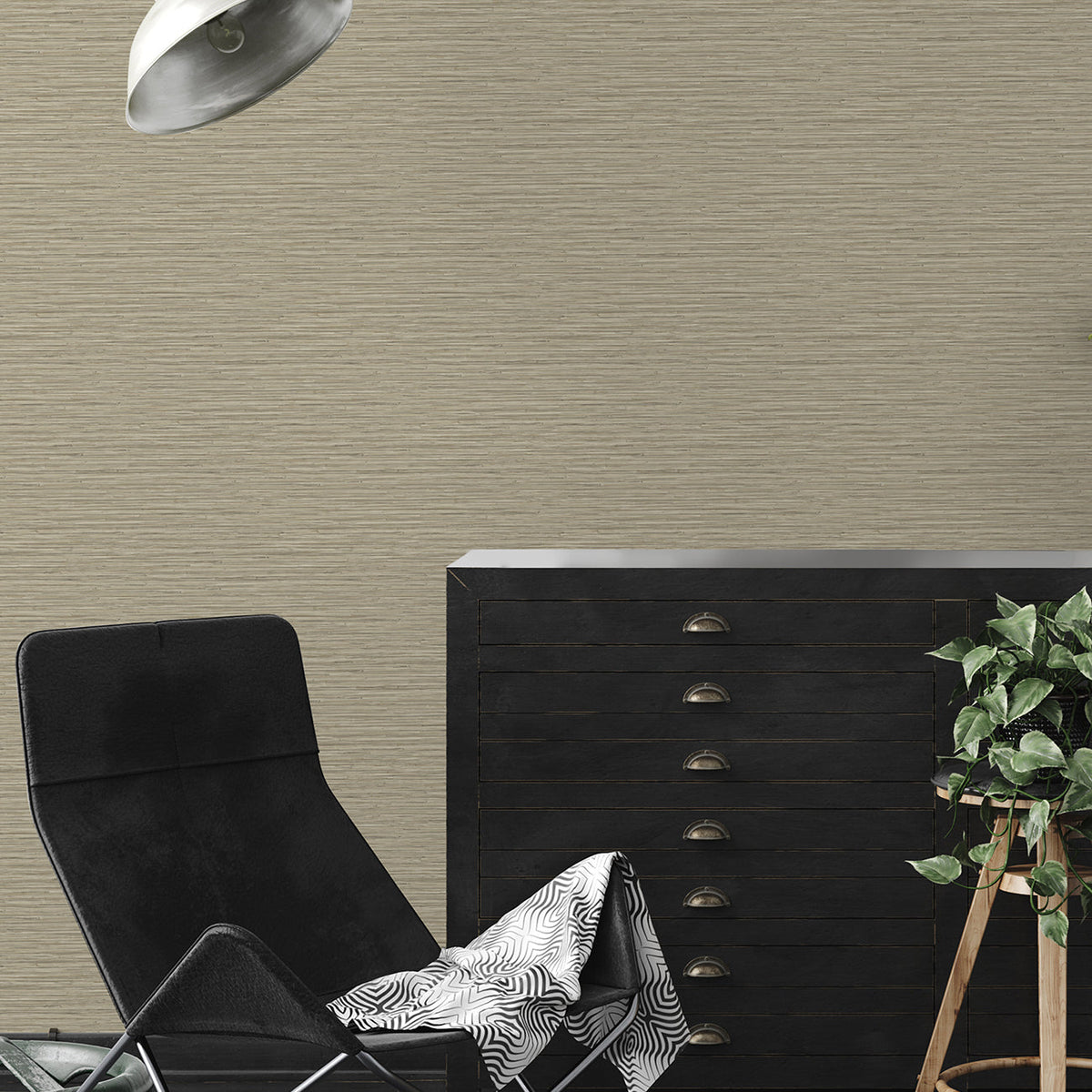 Rushmore Faux Grasscloth Wallpaper wallpaper detail or room view