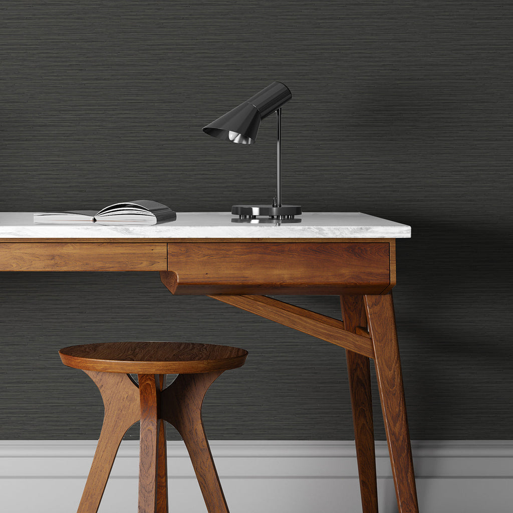Rushmore Faux Grasscloth Wallpaper wallpaper detail or room view