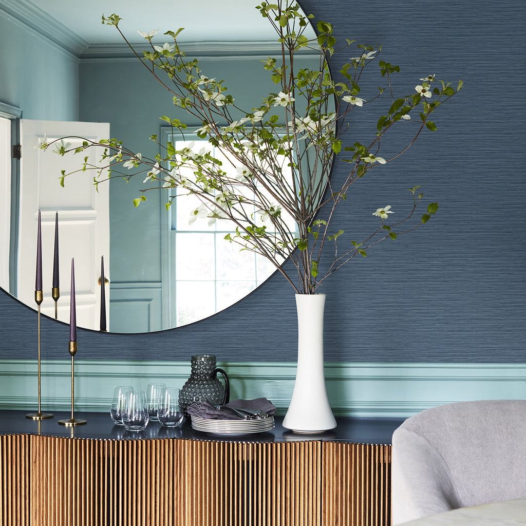 Rushmore Faux Grasscloth Wallpaper wallpaper detail or room view