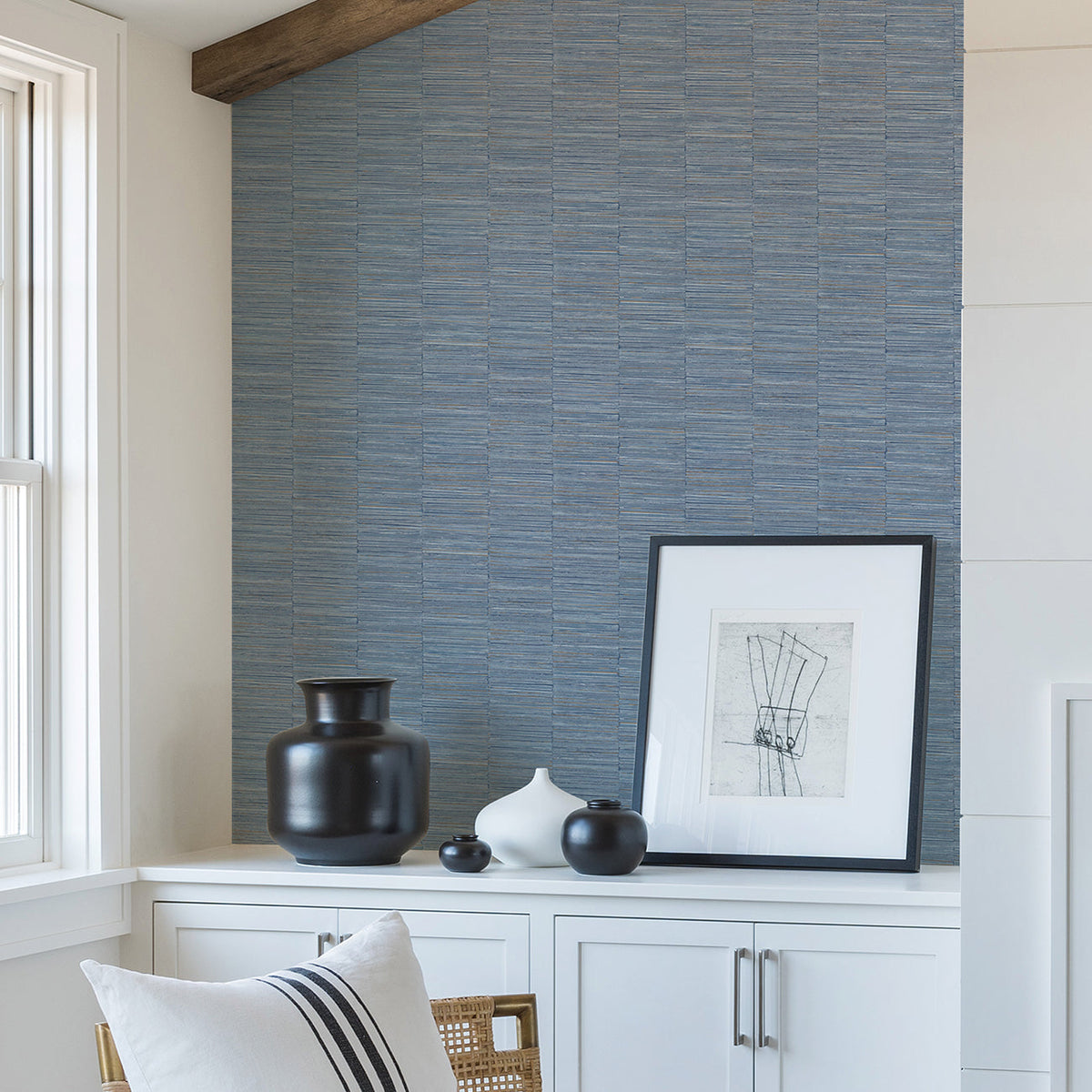 Jenga Striped Column Wallpaper wallpaper detail or room view