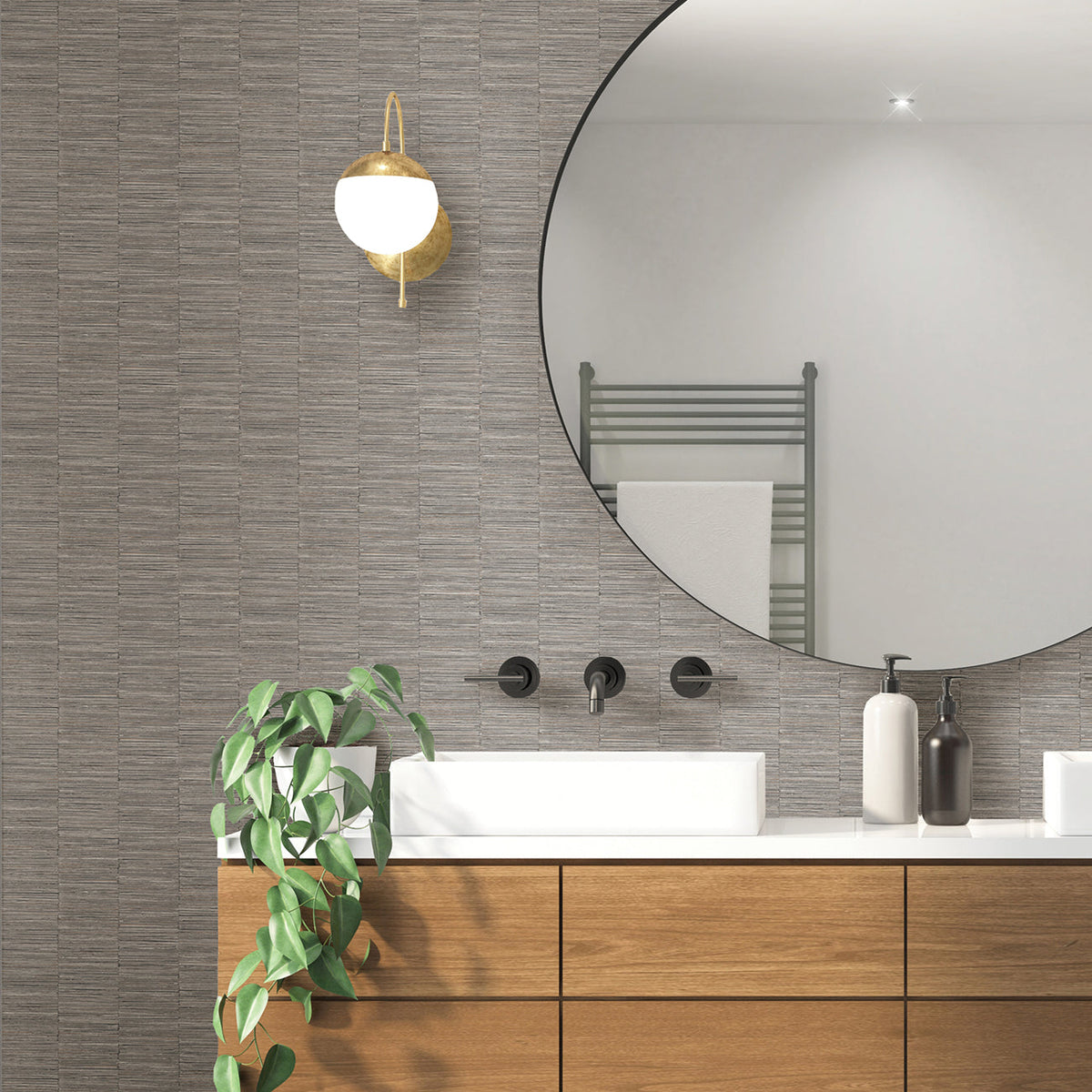 Jenga Striped Column Wallpaper wallpaper detail or room view