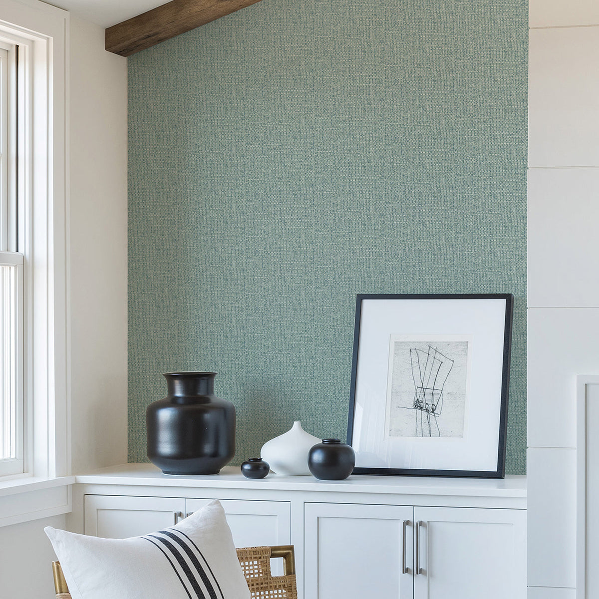 Snuggle Woven Texture Wallpaper wallpaper detail or room view