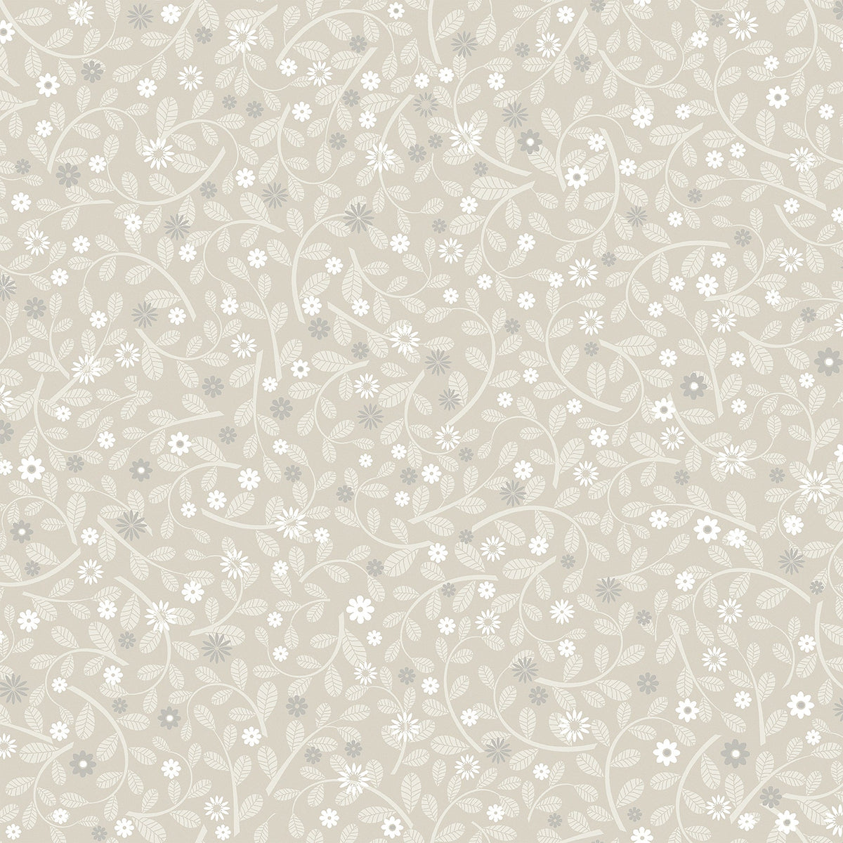 Hummelvik Daisy Trail Wallpaper in Light Grey