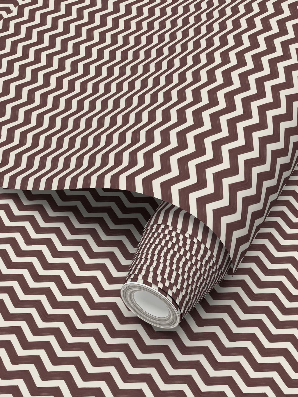 ZIG ME UP — CORDOVAN CHEVRON WALLPAPER