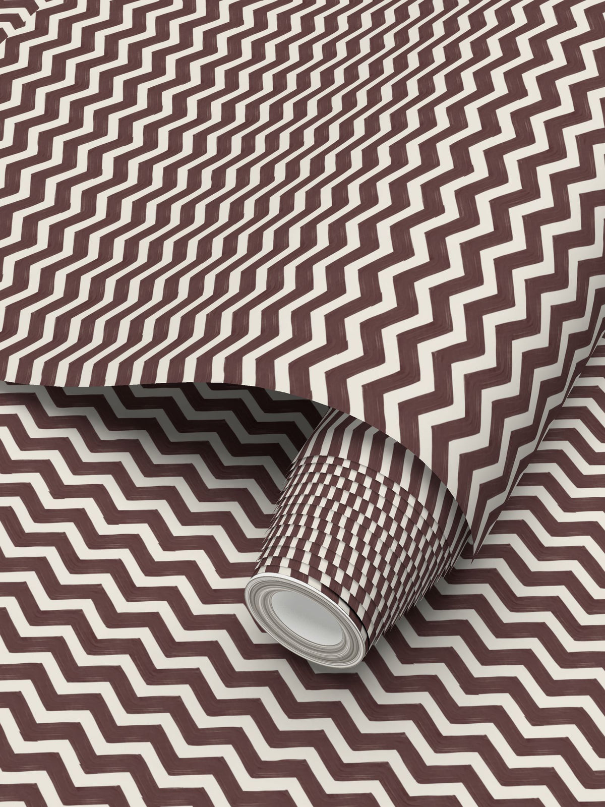ZIG ME UP — CORDOVAN CHEVRON WALLPAPER