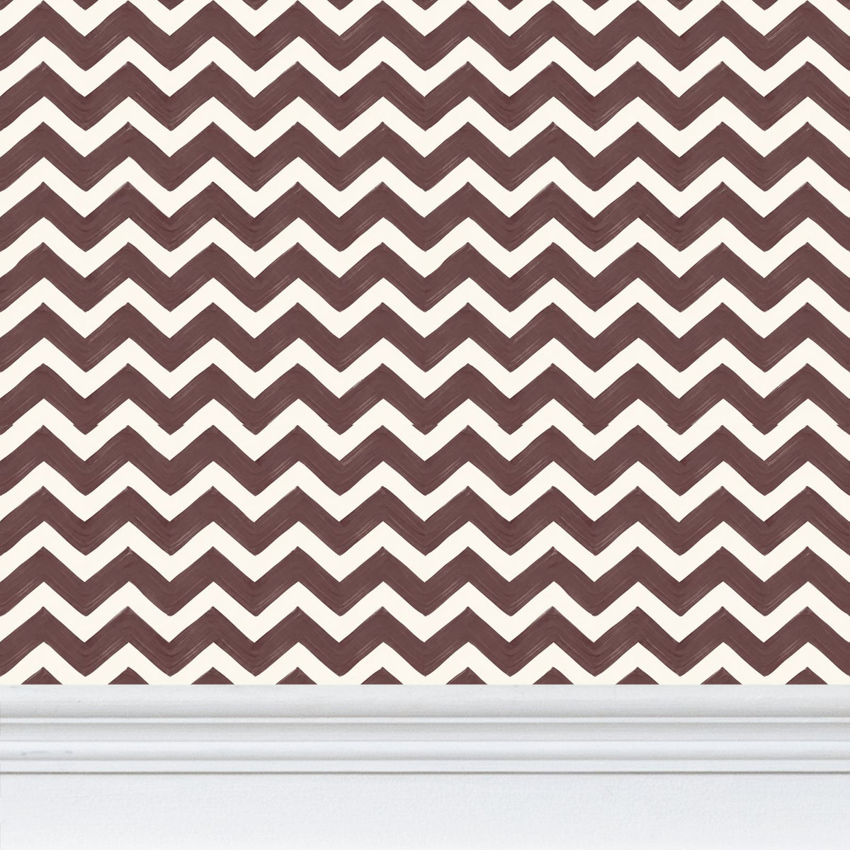 ZIG ME UP — CORDOVAN CHEVRON WALLPAPER