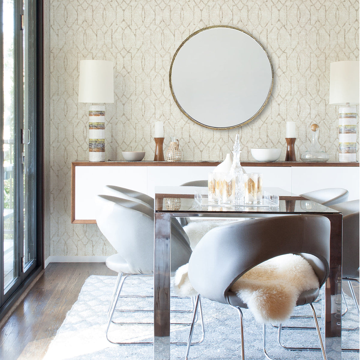 Ziva Trellis Wallpaper wallpaper detail or room view