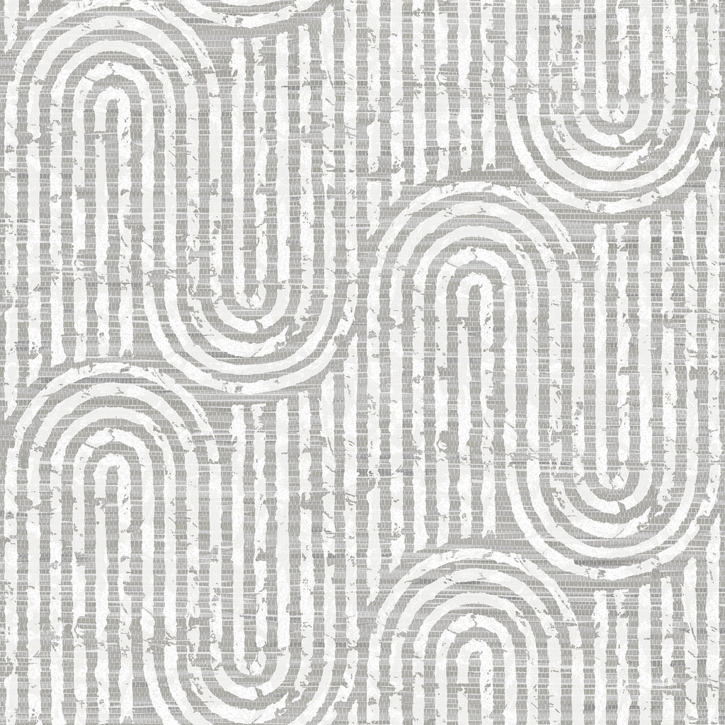 Trippet Zen Waves Wallpaper in Grey