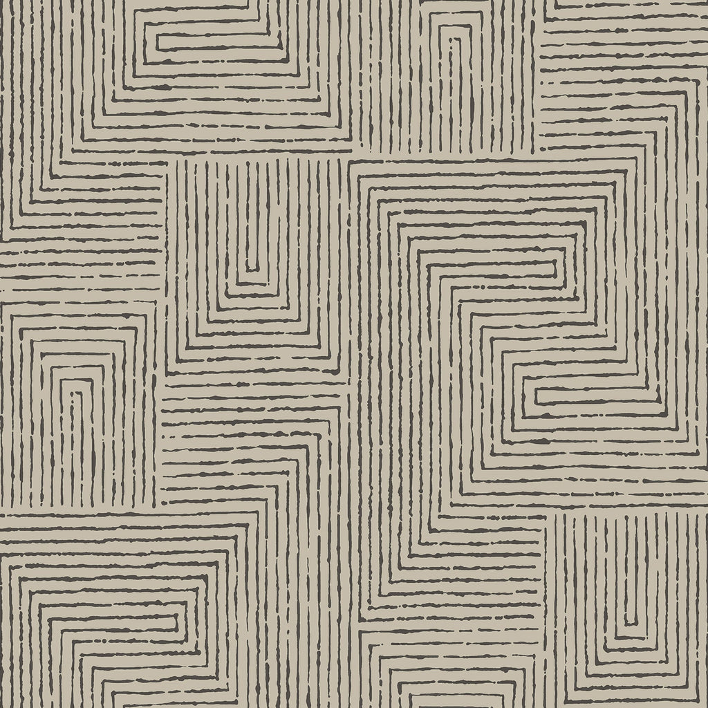 Mortenson Geometric Wallpaper in Taupe