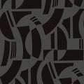 Carter Geometric Flock Wallpaper in Black