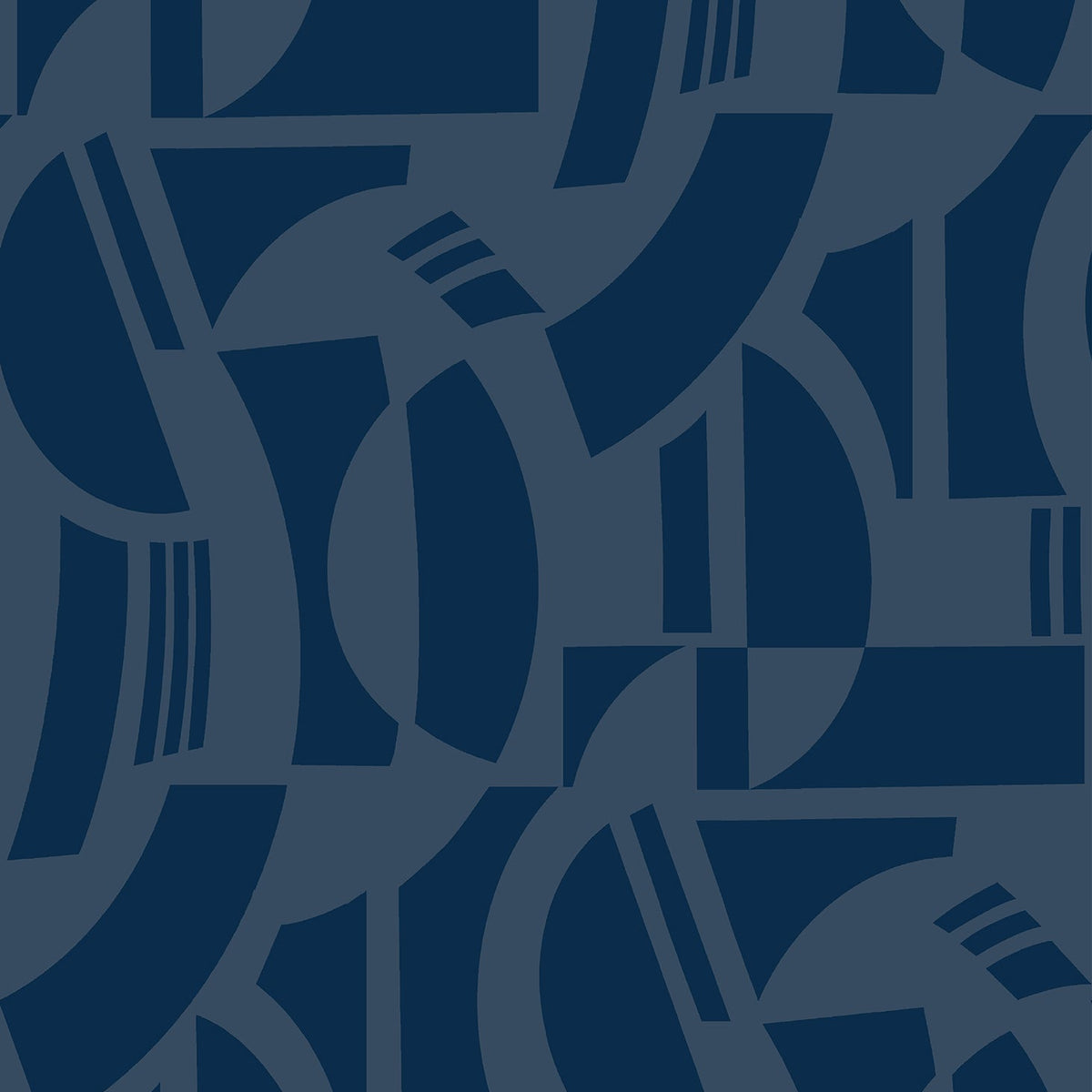 Carter Geometric Flock Wallpaper in Indigo