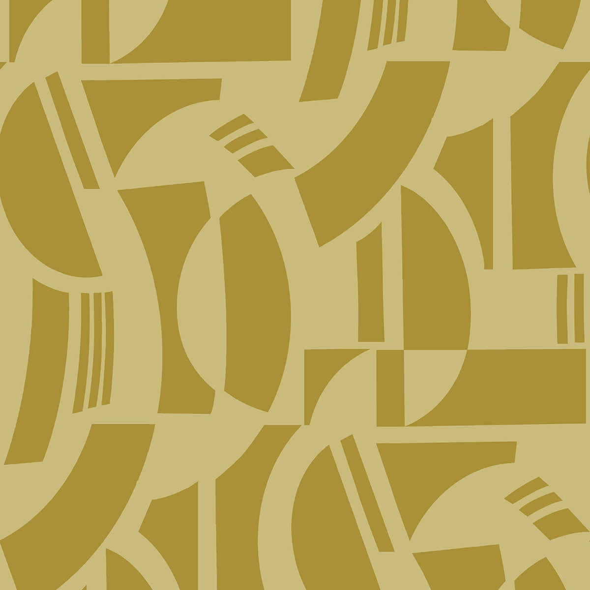Carter Geometric Flock Wallpaper in Gold