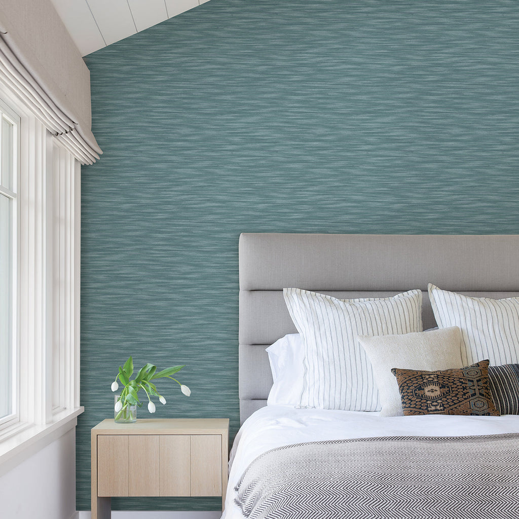 Benson Faux Fabric Wallpaper wallpaper detail or room view