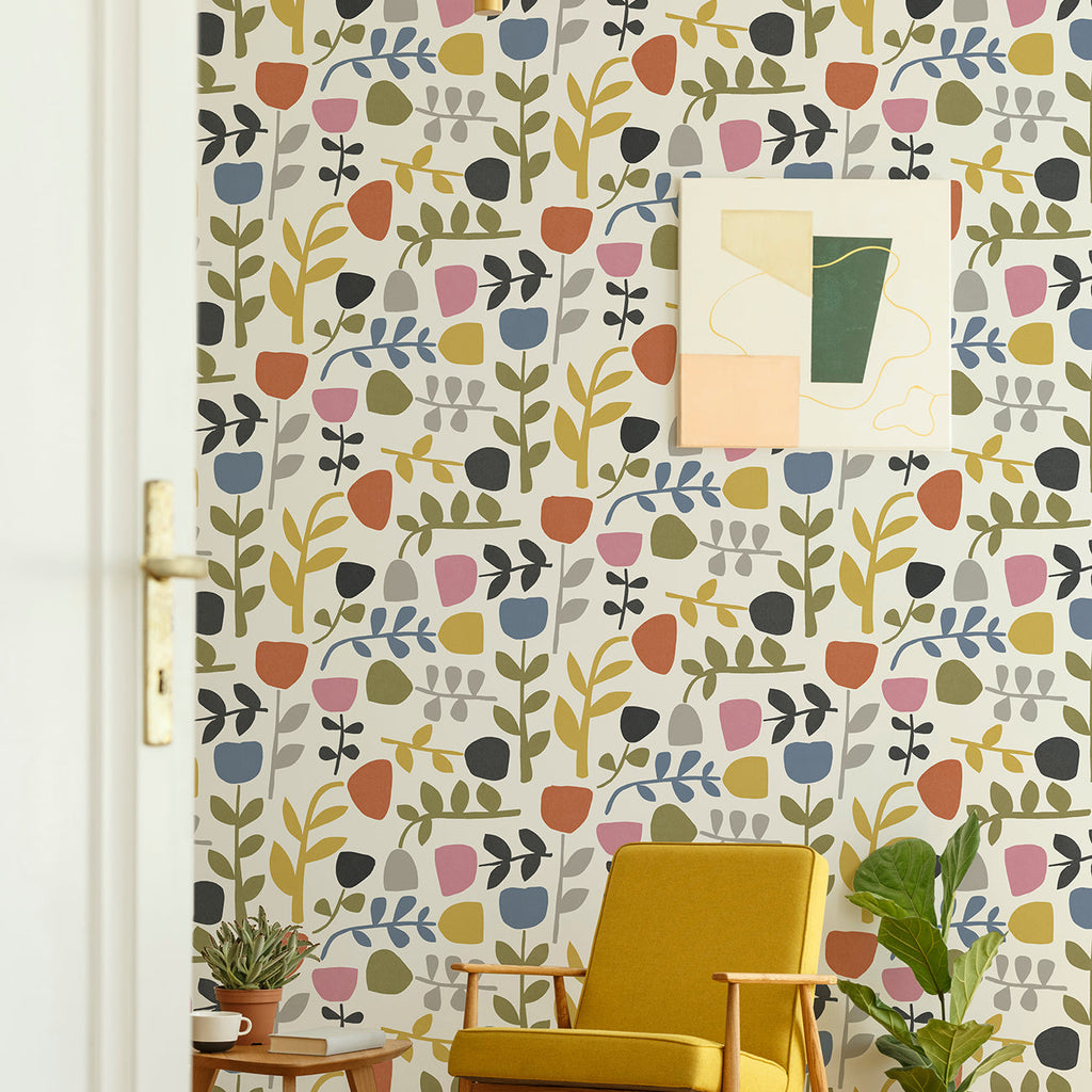Juni Abstract Tulips Wallpaper wallpaper detail or room view