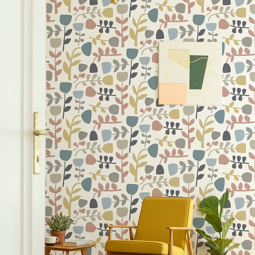 Juni Abstract Tulips Wallpaper wallpaper detail or room view