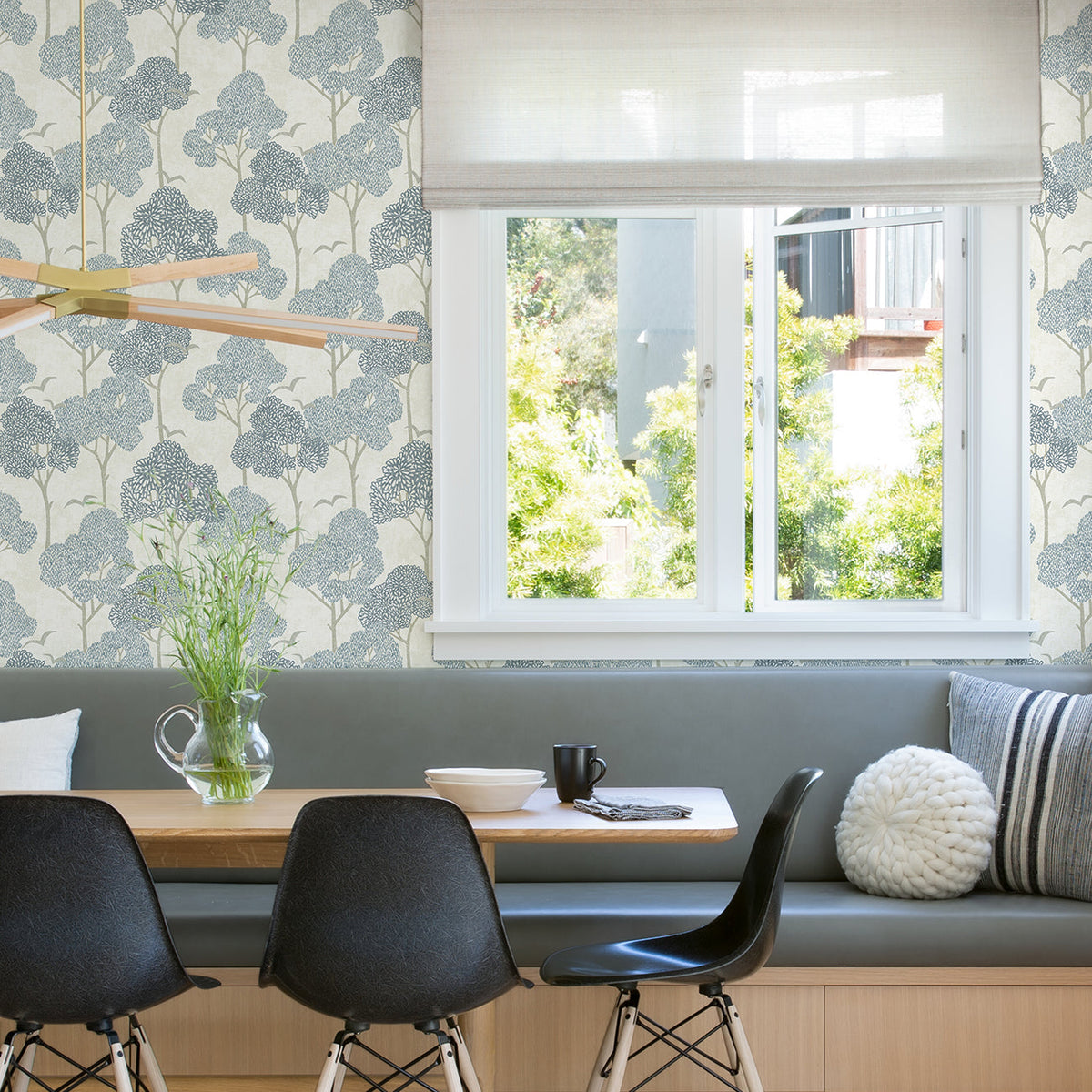 Lykke Textured Tree Wallpaper wallpaper detail or room view