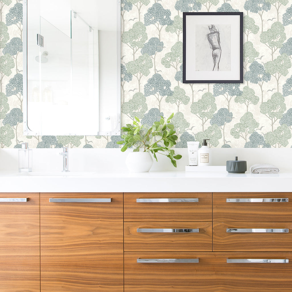 Lykke Textured Tree Wallpaper wallpaper detail or room view