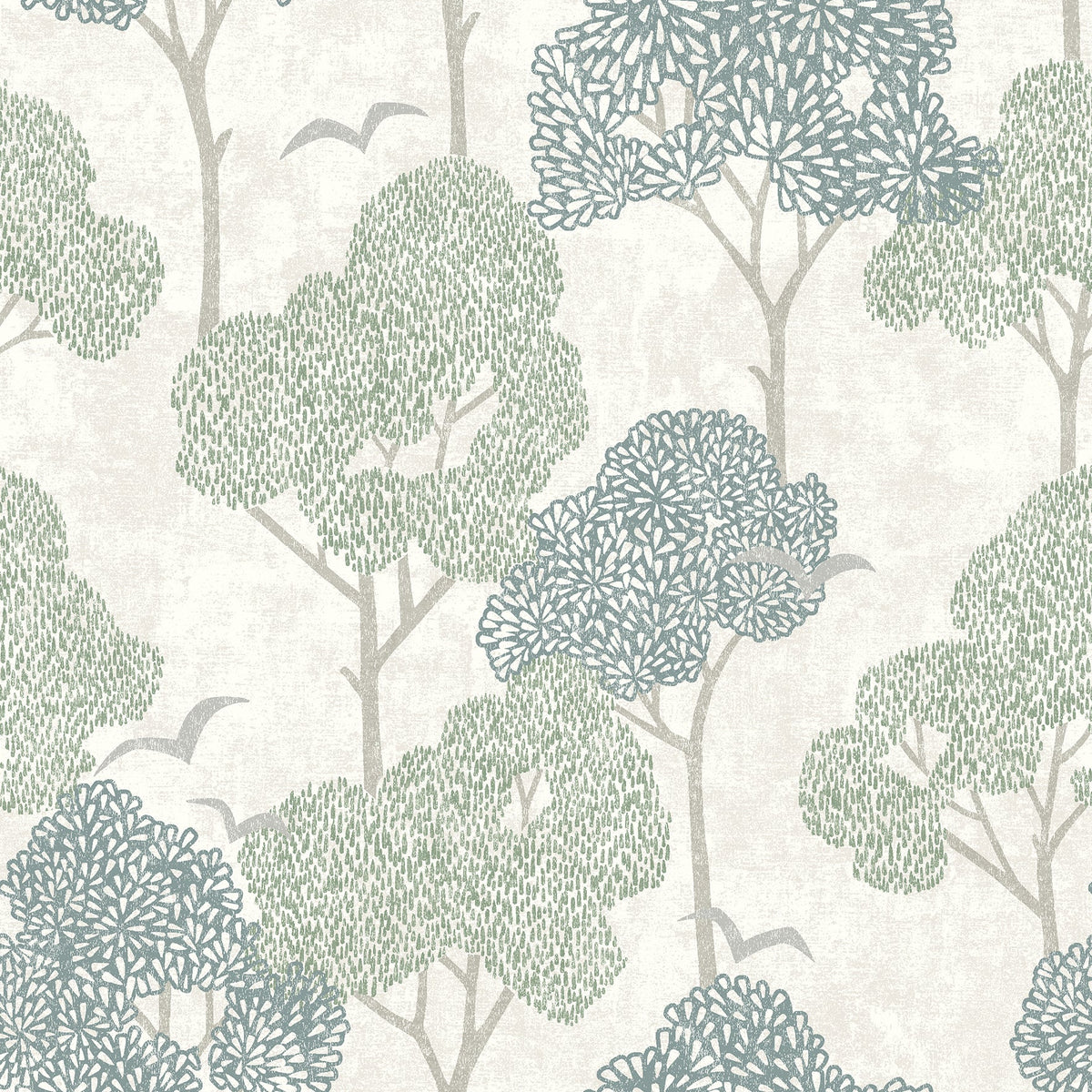 Lykke Textured Tree Wallpaper in Green