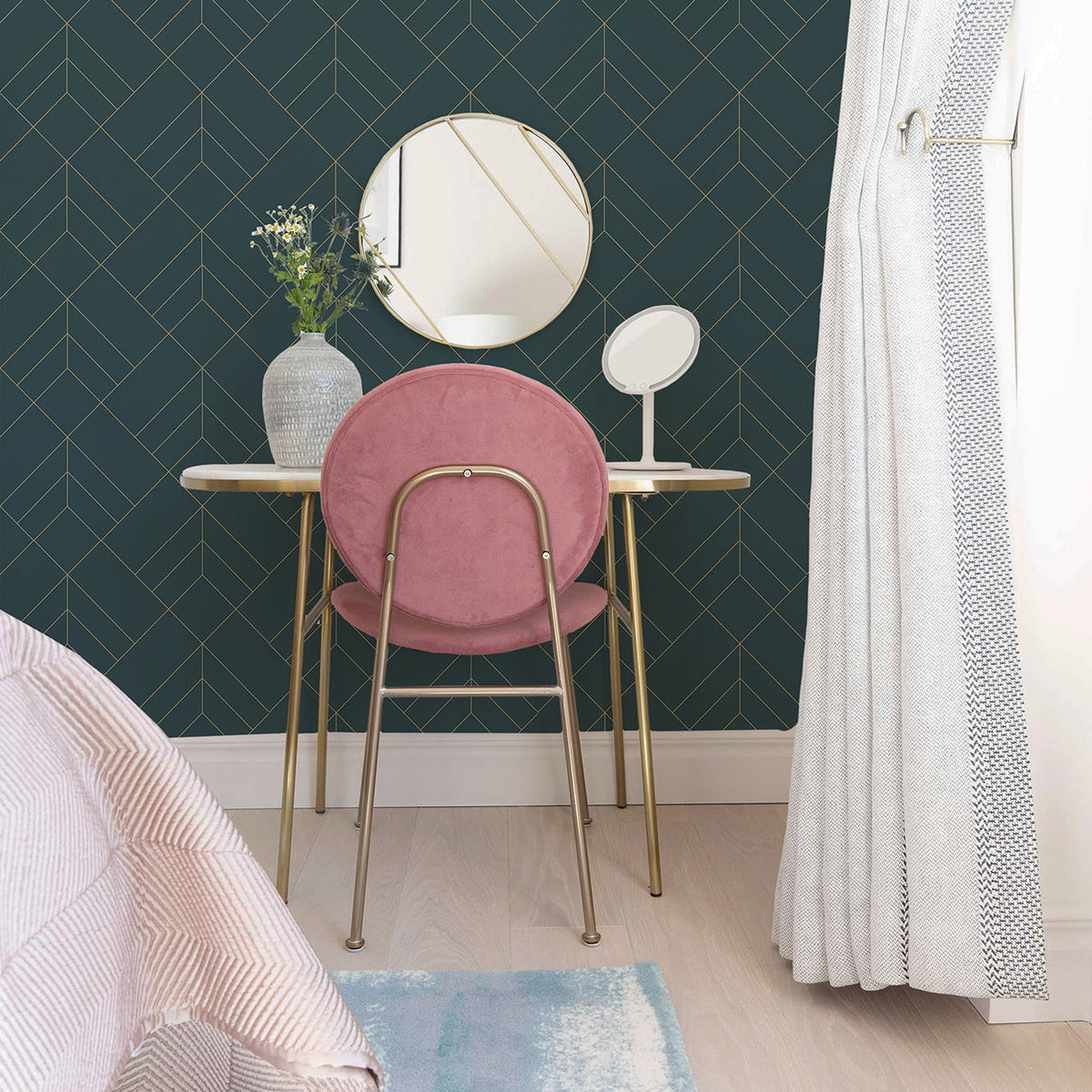 Sander Geometric Wallpaper wallpaper detail or room view