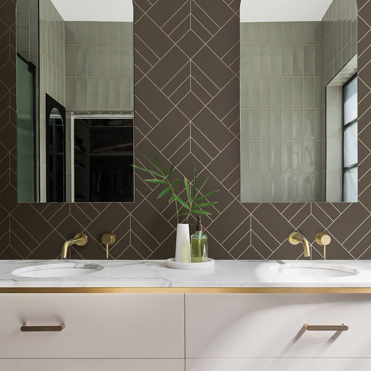 Sander Geometric Wallpaper wallpaper detail or room view