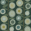 Sisu Floral Geometric Wallpaper in Evergreen