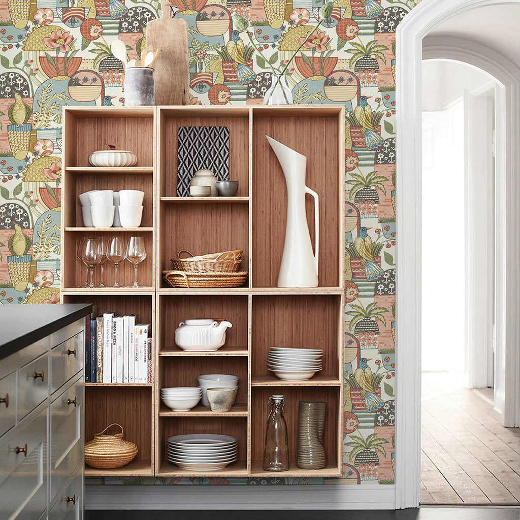Fika Blissful Birds & Blooms Wallpaper wallpaper detail or room view
