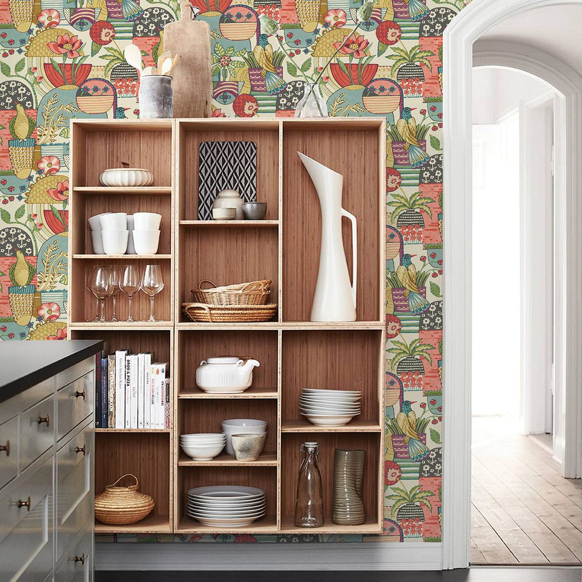 Fika Blissful Birds & Blooms Wallpaper wallpaper detail or room view