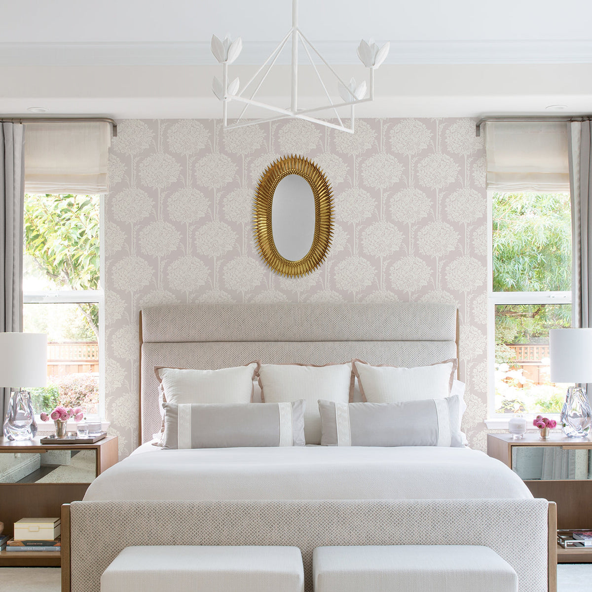 Zaria Topiary Wallpaper wallpaper detail or room view