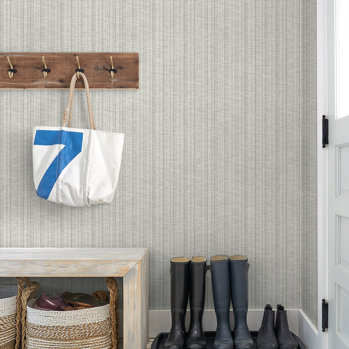 Simon Woven Texture Wallpaper wallpaper detail or room view