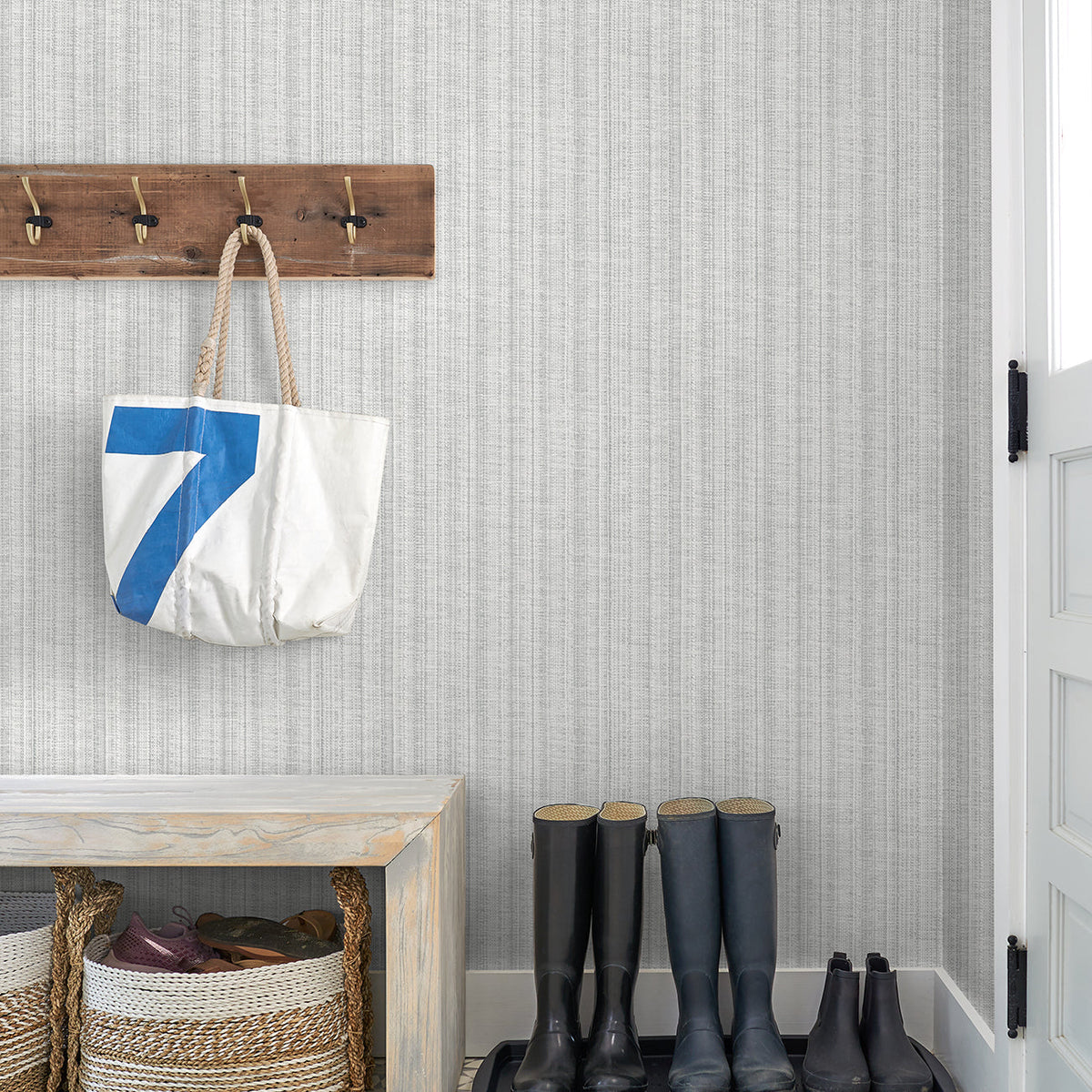 Simon Woven Texture Wallpaper wallpaper detail or room view