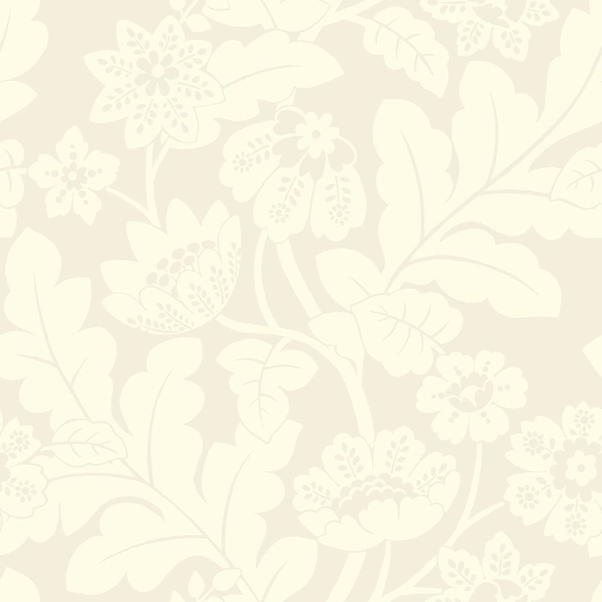 Augusta Flock Damask Wallpaper in White