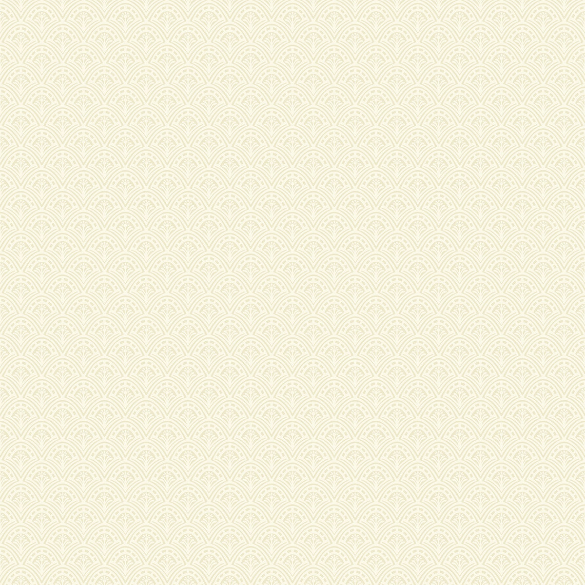 Athena Scalloped Botanical Wallpaper in Cream