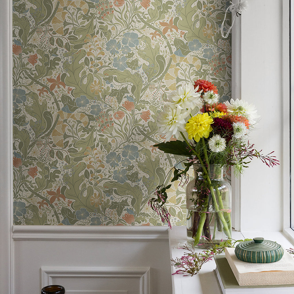 Elise Nouveau Gardens Wallpaper wallpaper detail or room view