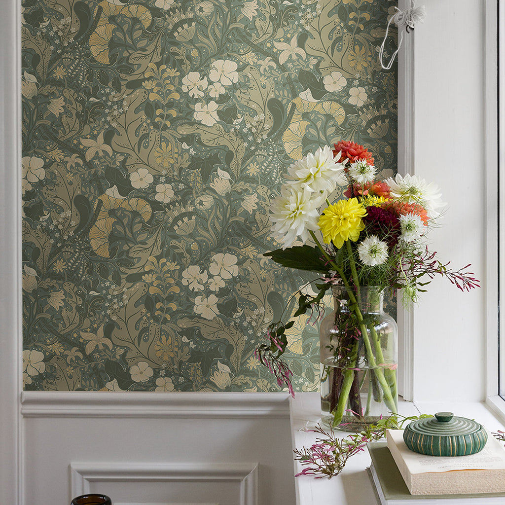Elise Nouveau Gardens Wallpaper wallpaper detail or room view