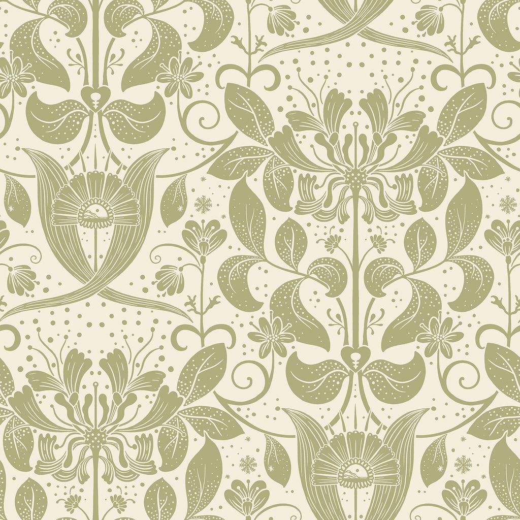 Berit Floral Crest Wallpaper wallpaper detail or room view
