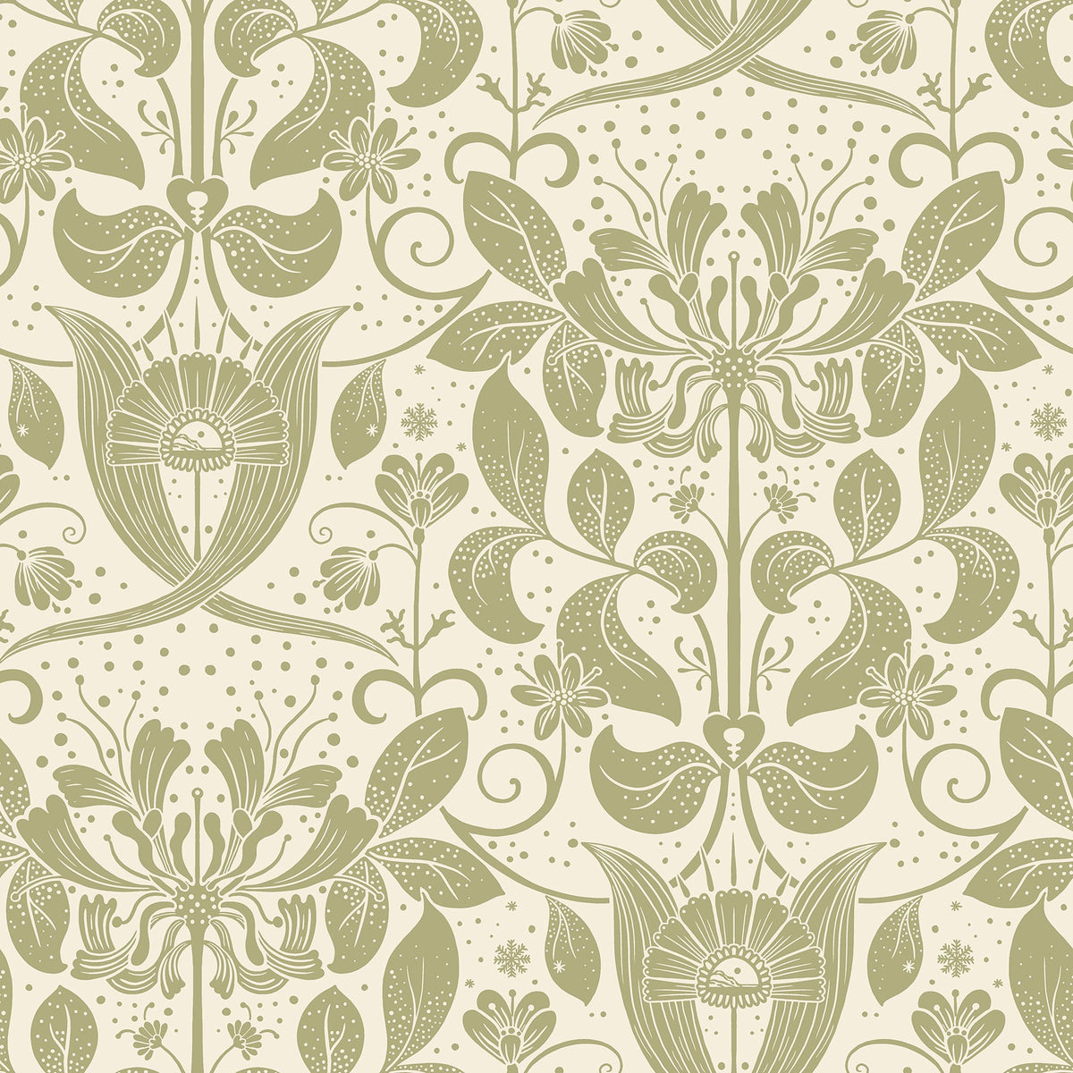Berit Floral Crest Wallpaper wallpaper detail or room view