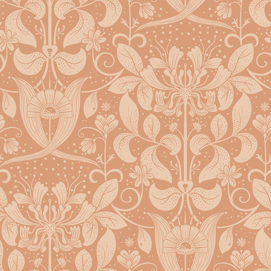 Berit Floral Crest Wallpaper wallpaper detail or room view