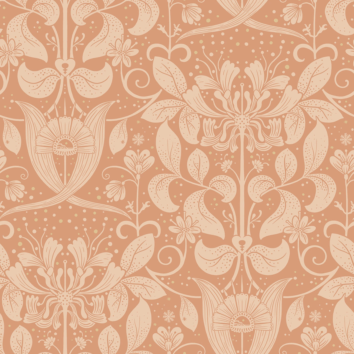 Berit Floral Crest Wallpaper wallpaper detail or room view