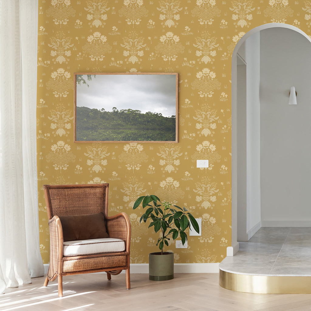 Elda Delicate Daisies Wallpaper wallpaper detail or room view