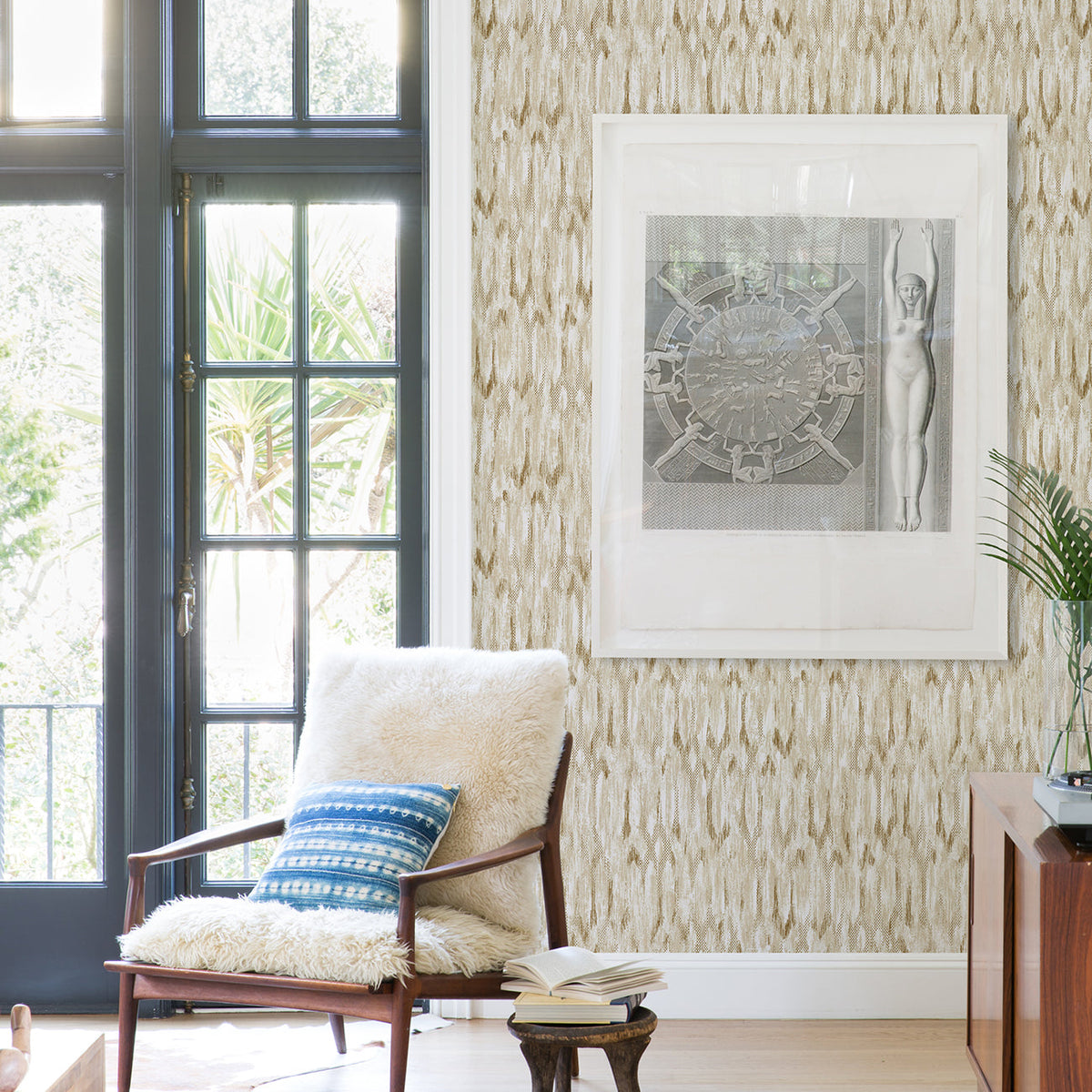 Kintana Abstract Trellis Wallpaper wallpaper detail or room view