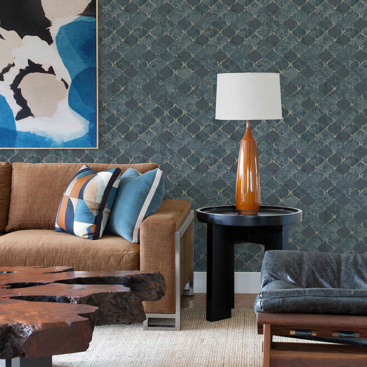 Pilak Ogee Tile Wallpaper wallpaper detail or room view